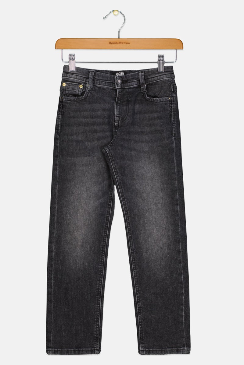 Jack Jones Kids Boy Regular Washed Jeans, Dark Grey  - Image 1