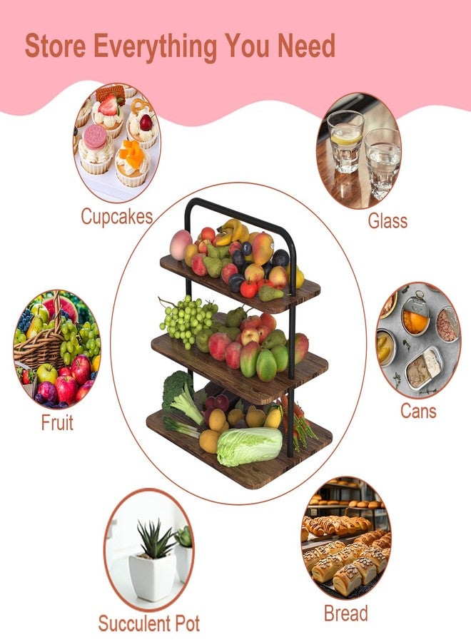 VyGrow 3-Tier Cake Stand, Wooden Cupcake Stand for Birthday Cady Bar Decor Weddings, Party Serving Tray, Square Display - Image 4