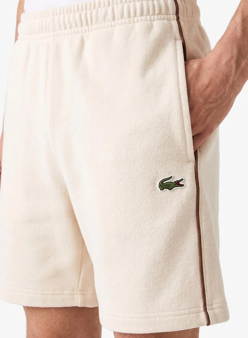 LACOSTE Regular Fit Colorblock Fleece Shorts
