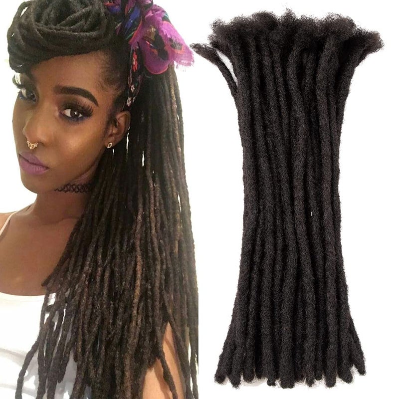 Teresa Small 04cm and Medium 08cm Width 100 Human Hair Dreadlock Extensions for MenWomenKids Permanent Dread Loc Extensions Human Hair Bundles Can be Dyed and Bleached18 Inch10Strands