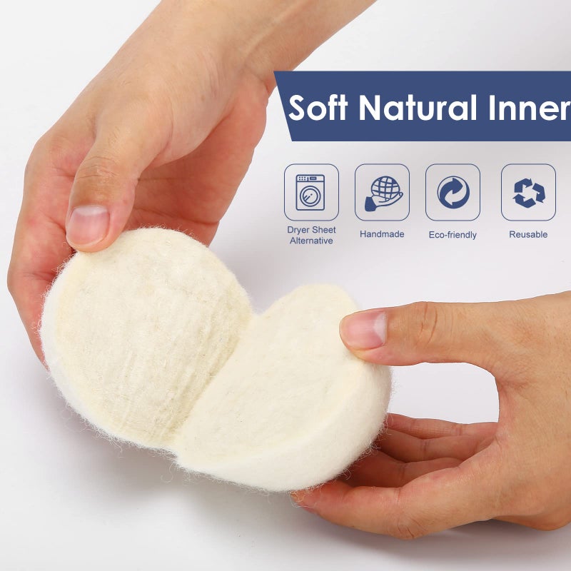 Softkomfyy Wool Dryer Balls Handmade 3 Pack XL,Organic Laundry Dryer Balls,100% New Zealand Wool Natural Fabric Softener,Reusable 1000 Loads,Wrinkles Free, Shorten Drying Time,Baby Safe (3 Pack,White) - Image 4