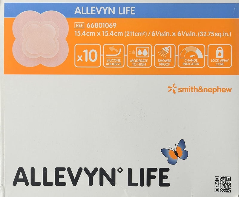 Smith&nephew ضمادة الجروح سميث + نيبيو ALLEVYN Life، 6 بوصة × 6 بوصة، علبة من 10 - Image 1