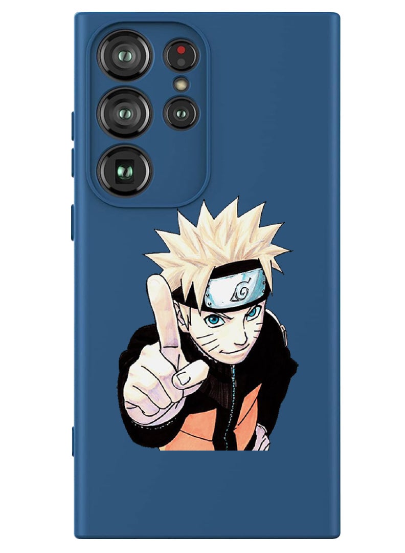 Theodor جراب واقٍ رفيع مصنوع من السيليكون السائل مع حماية كاملة للجسم ومضاد للخدش ومضاد للصدمات لهاتف Samsung Galaxy S24 Ultra (أزرق) - أنمي ناروتو 2 - Image 1