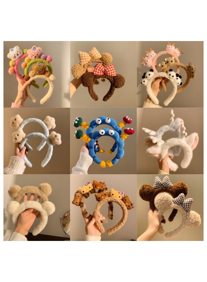 Animal Ear Headbands Coffee blush knot Halloween Costume Accessories Cute Fancy Headwear for Girls & Women - Image 2