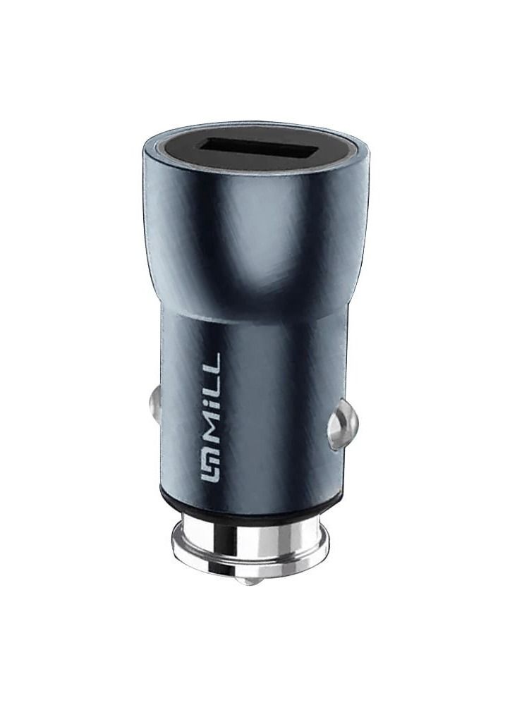 Mill Car Charger 30W Fast Charge Qualcomm 3.0 Quick Charge 5A Output Black - Image 1