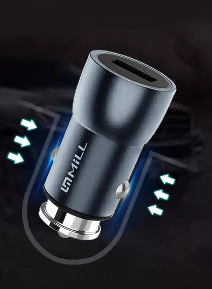 Mill Car Charger 30W Fast Charge Qualcomm 3.0 Quick Charge 5A Output Black - Image 2