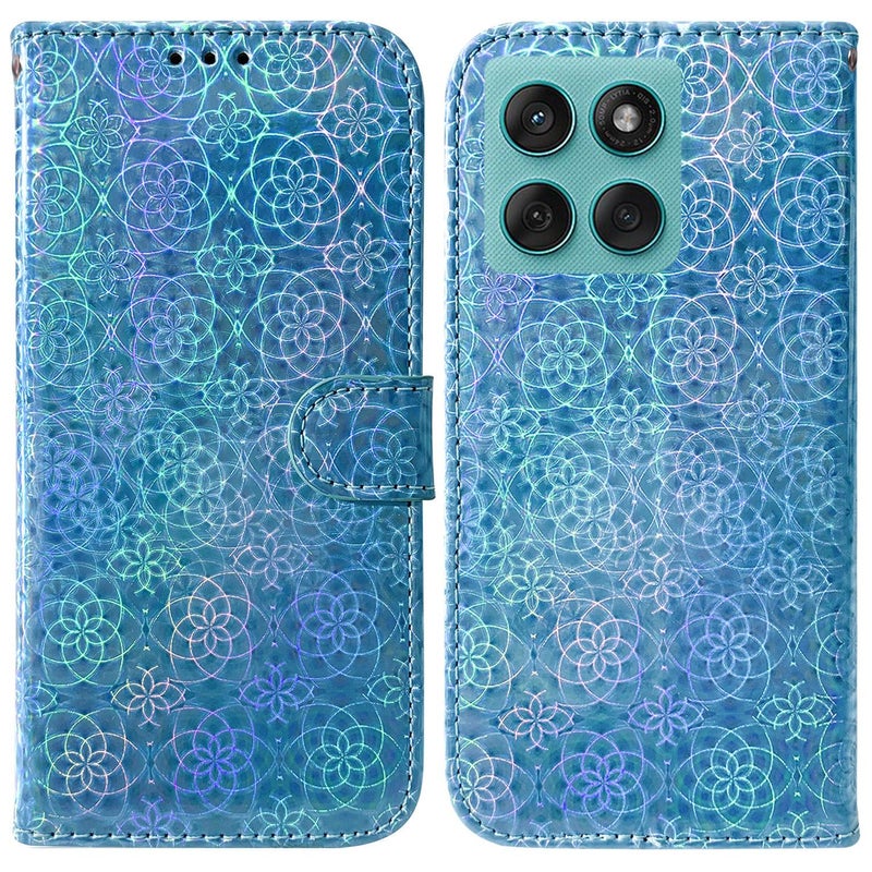 HuHa Case Cover For Motorola Edge 60 Fusion / Edge 5G 2025 Colorful Magnetic Buckle Leather Phone Case(Blue) - Image 1