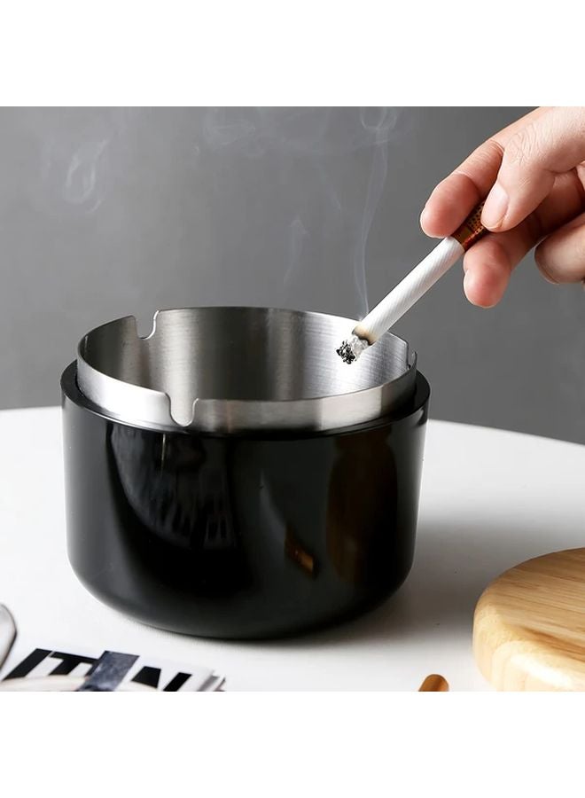 منفضة سجائر دوارة مقاومة للرياح من الفولاذ المقاوم للصدأ للمنزل والفنادق ومناطق التدخين العامة - Image 1