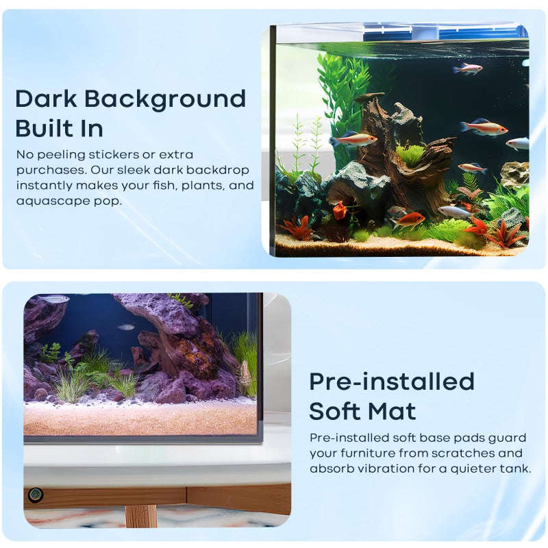 Wonderfactory 6 Gallon Glass Fish Tank 5 Gallon, Small Aquarium Fish Bowl Cube for Betta Goldfish Snails Shrimp Aquatic Planting, Easy to Maintain Ultra Clear Rimless Design Low Iron - Image 4