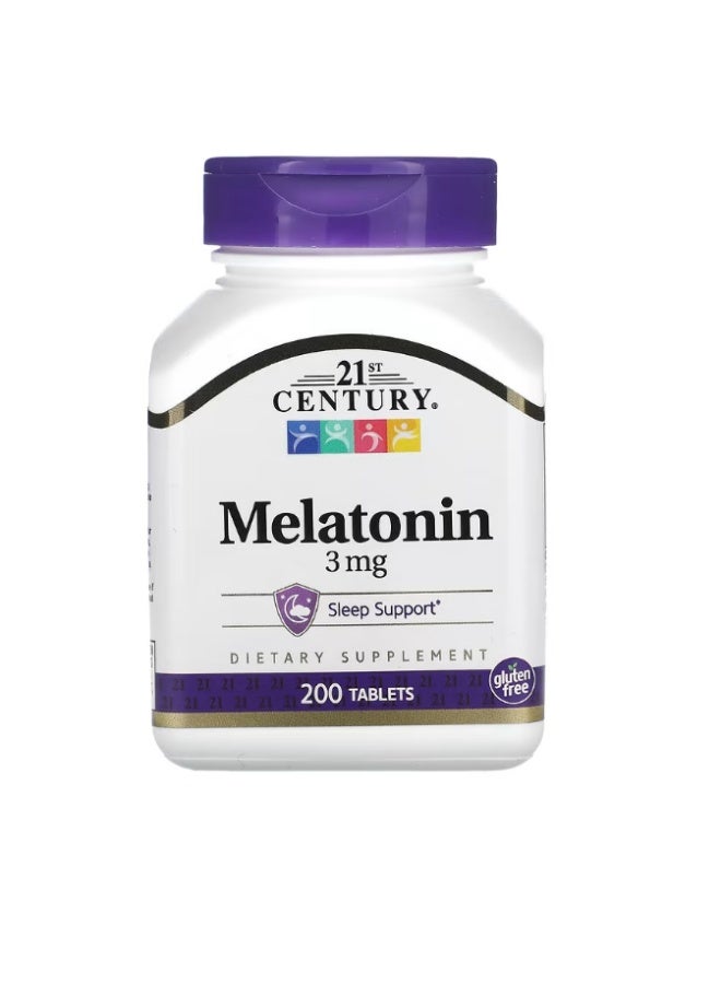 21st Century, Melatonin 3 mg 200 Tablets - Image 1