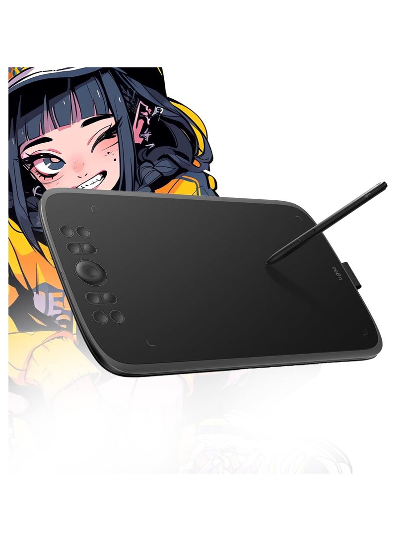 Ugee UGEE M908 Graphics Drawing Tablet – 10x6.25 Inch Digital Art Tablet with 8 Hot Keys, 8192 Pressure Levels  - Image 2