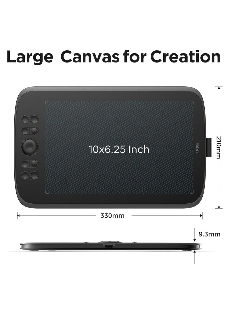 Ugee UGEE M908 Graphics Drawing Tablet – 10x6.25 Inch Digital Art Tablet with 8 Hot Keys, 8192 Pressure Levels  - Image 3