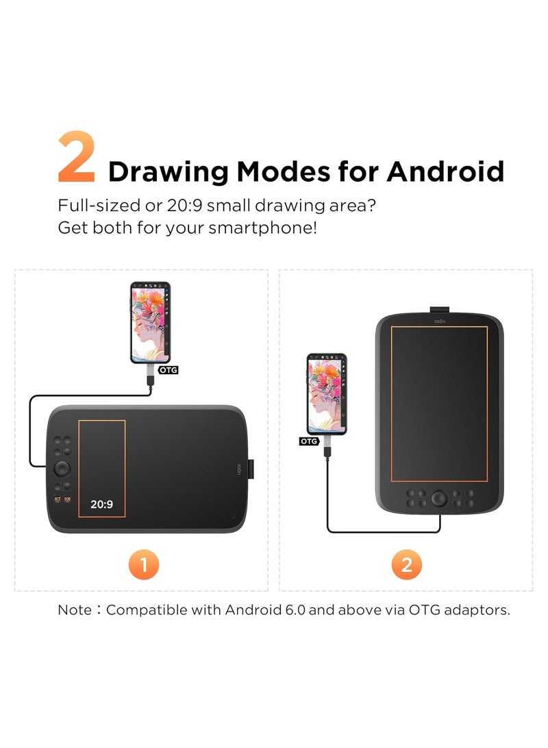 Ugee UGEE M908 Graphics Drawing Tablet – 10x6.25 Inch Digital Art Tablet with 8 Hot Keys, 8192 Pressure Levels  - Image 5