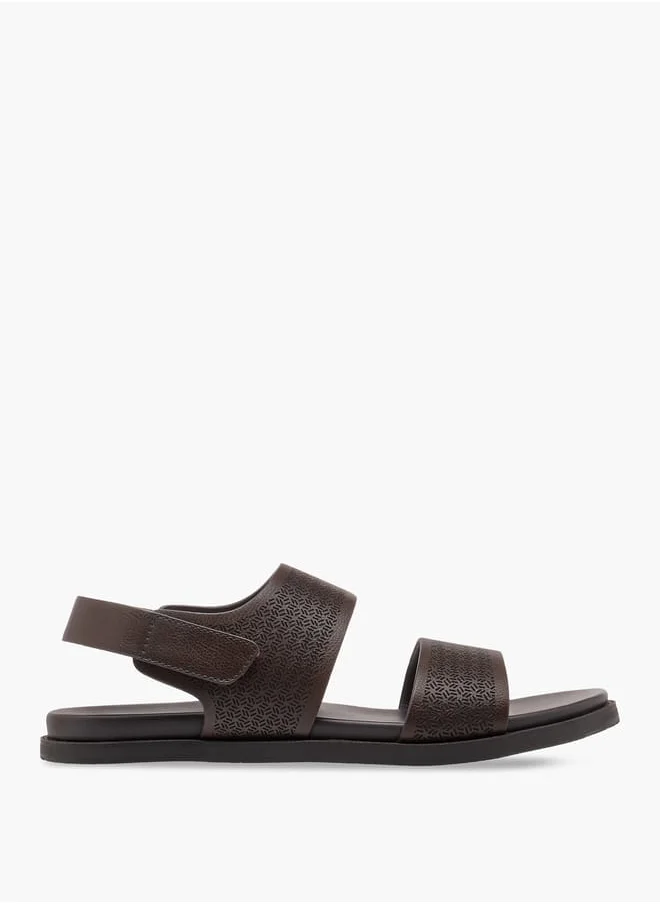 Le Confort Men's Textured Sandals with Hook and Loop Closure