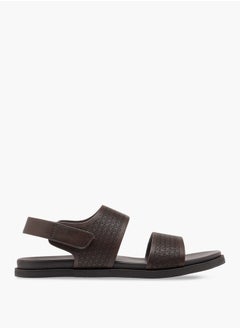 Le Confort Men's Textured Sandals with Hook and Loop Closure  - Image 2
