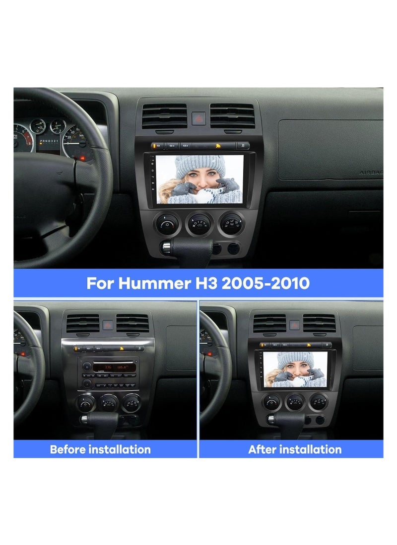 SHEZA STAR - Android Car Stereo for Hummer H3 2005 2006 2007 2008 2009 2010 6GB RAM 128GB ROM 9 Inch Support SIM Card, Apple Carplay, MirrorLink WiFi BT, IPS Touch Screen with AHD Camera Included - Image 1