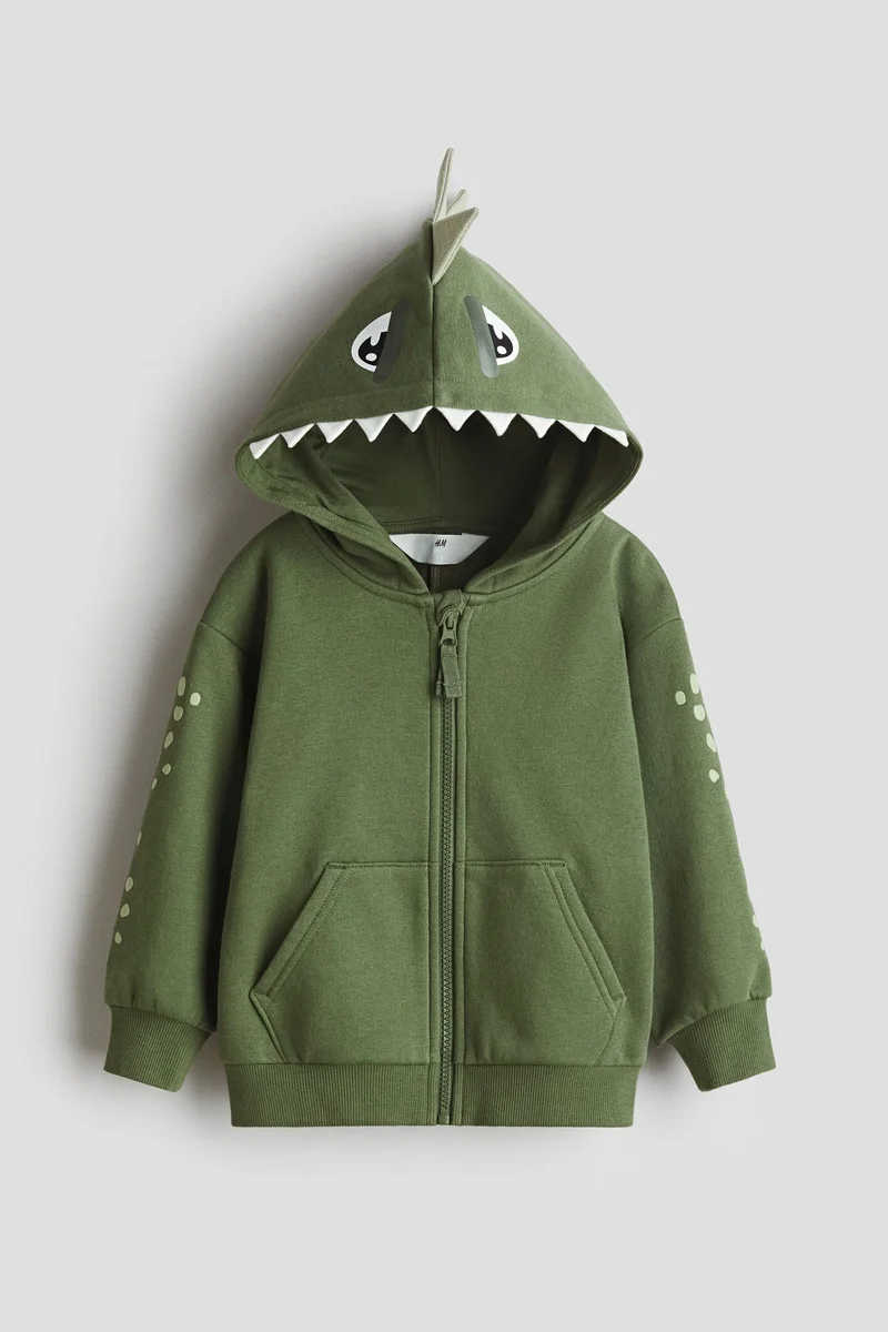 H&M Appliquéd zip-through hoodie