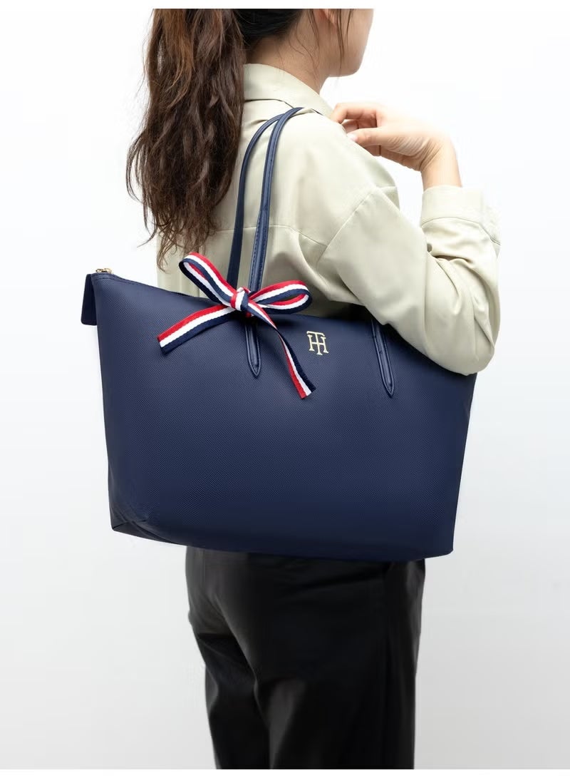 Tommy Hilfiger Denim Tommy Hilfiger Women's Tote Bags, Classic Fashion Versatile Signature Tape Large Capacity Shoulder Bag Handbag for Travel, Work, Gym, - Image 2