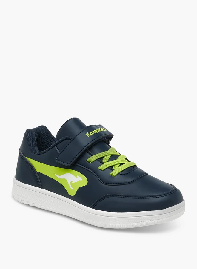 kangaROOS Boys' Panelled Sports Shoes with Hook and Loop Closure