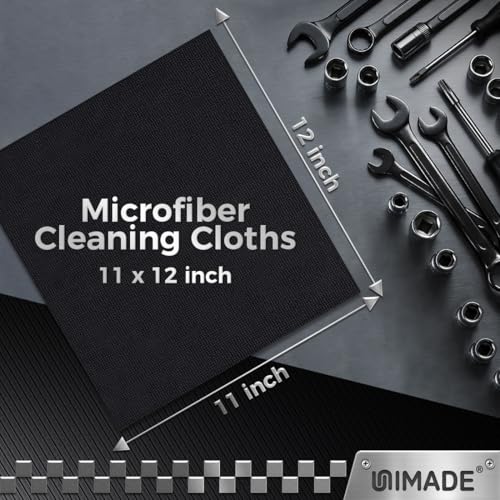 UNIMADE Microfiber Cleaning Cloth, 24 Pack Reusable Microfiber Towels for Cars Lint Free Cleaning Shop Towel Rags for Home Kitchen Automotive Bar Mechanic Restaurant Garage, 11"x 12", Grey - Image 3