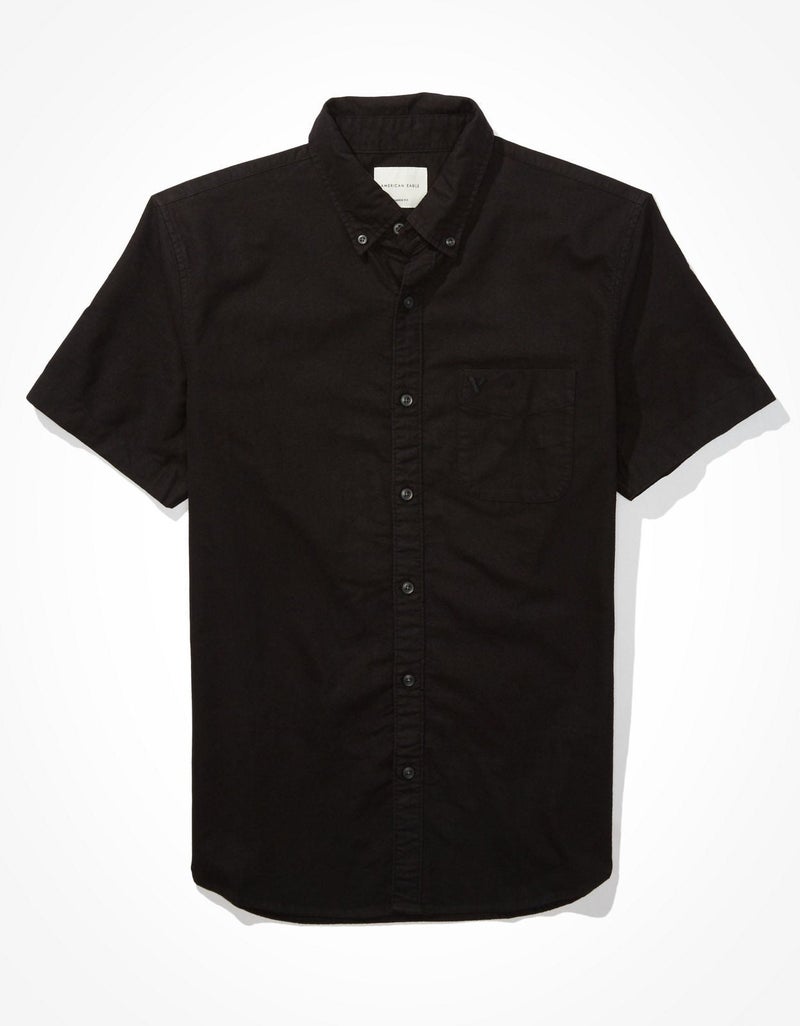 American Eagle AE Classic Fit Oxford Short-Sleeve Button-Up Shirt - Image 3