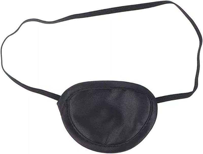 Monocular Black Eye Patch, Washable, Adjustable Amblyopia, Medical Eye Patch, Pirate Suit for Adults and Children