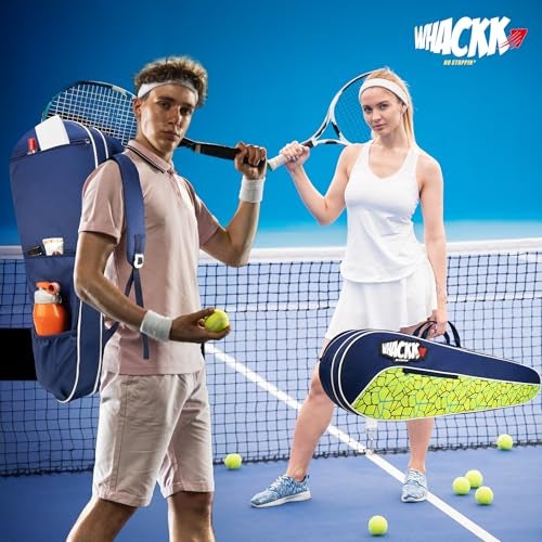 WHACKK Team Navy Blue Green Printed 45L Tennis Badminton Squash Equipment Cover Kit Bag 3 Big Compartments 4T 6B Racket | Backpack & Duffel - Image 3