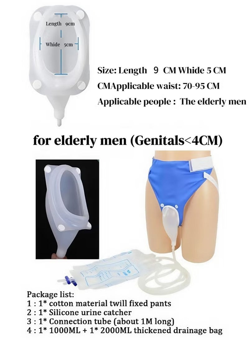 Reusable Silicone Urine Collector with Portable Wearable Urinary Drainage Bag System Wearable Washable Urinal Collector for Old man while Sleeping Bed Patients for 60+ Years Old - Image 5