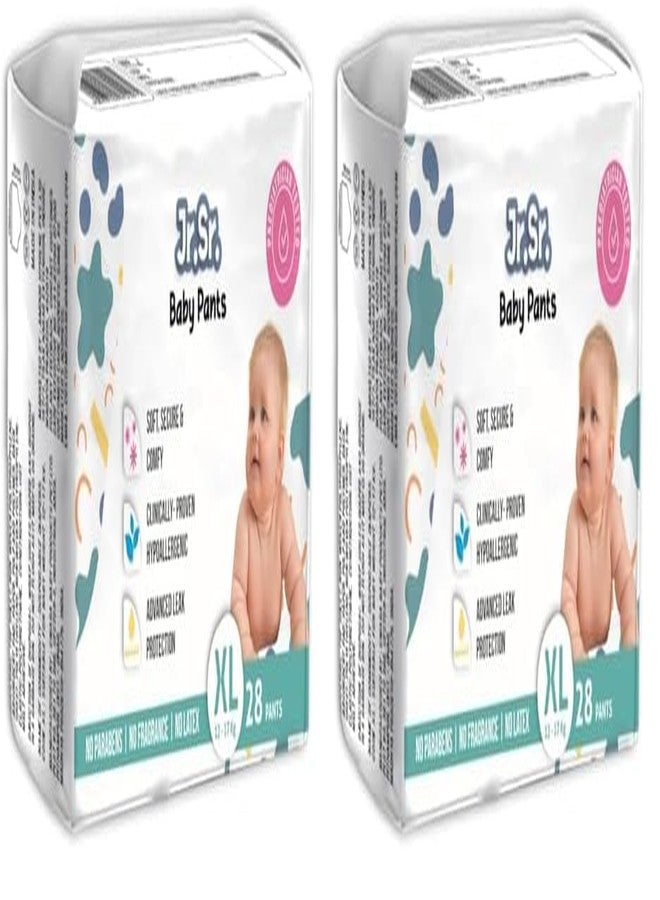 Jr. Sr. Baby Diaper| Extra Large | 12-17 Kg | 28 Counts | Pack of 2|White\