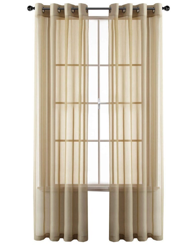 2 PACK ULTRA LUXURIOUS HIGH WOVEN ELEGANT SHEER GROMMET CURTAIN PANELS ASSORTED SIZES COLORS ANTIQUE 84 IN LONG