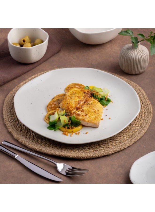 Ariane Earth Collection Flat Plate, Linen Dotts, Fine Porcelain, 16cm & 21cm - Image 3