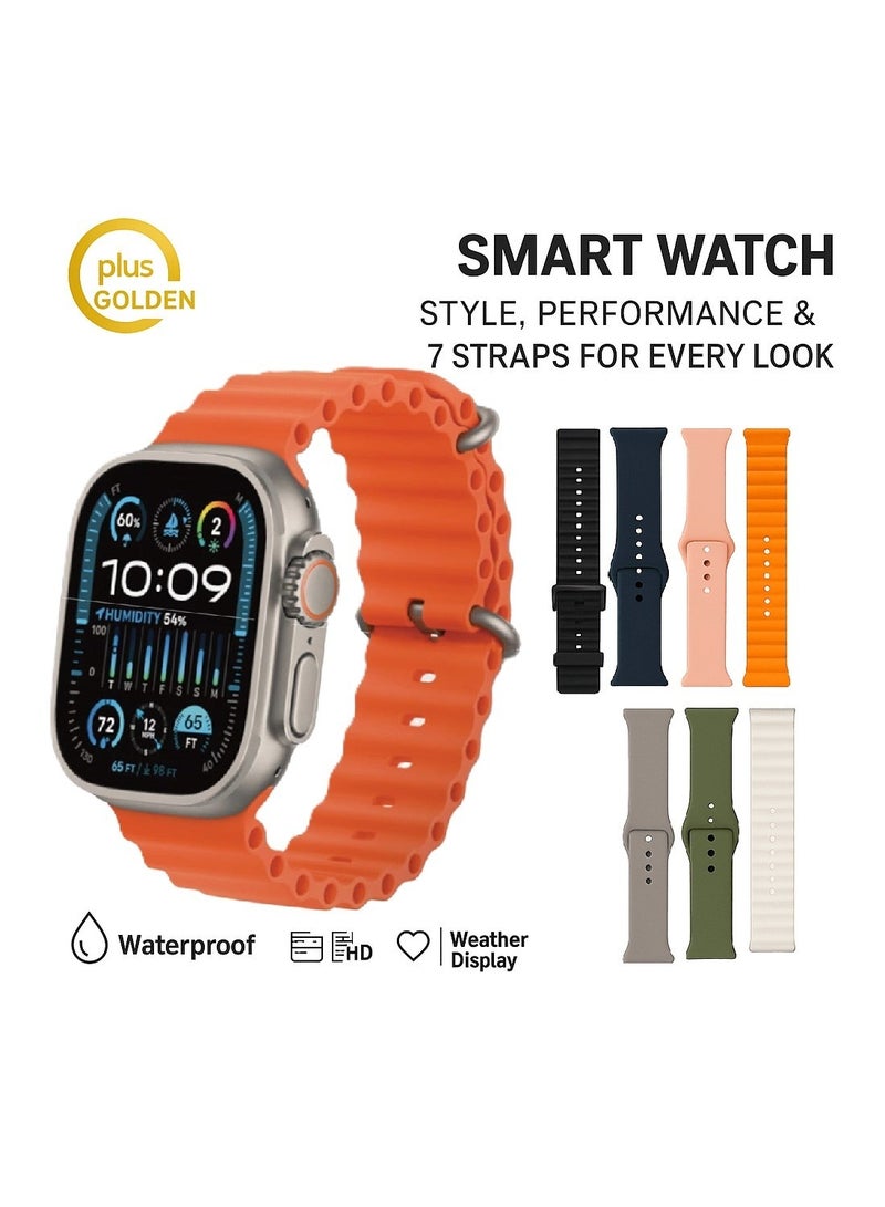 Smart Watch Ultra 7+1 AMOLED display With Health Fitness Tracker Sport Watch Supports 49MM-Black - Image 1
