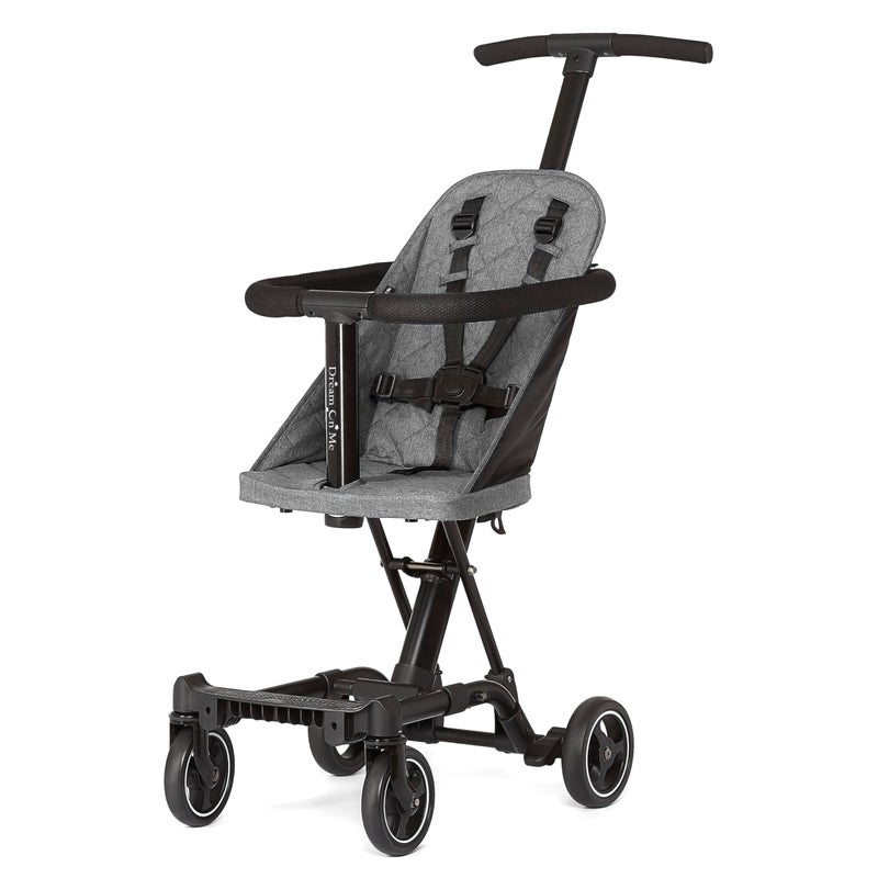 Dream On Me Coast Rider Travel Stroller, Lightweight & Compact Baby Stroller, Theme Park Approved, Book-Folding Design, Adjustable Handle, Soft-Ride Wheels, Converts to Rider & Scooter - Gray - Image 1