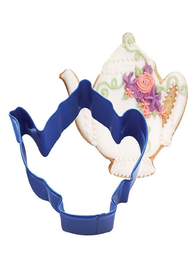 CybrTrayd R&M Teapot 3.75" Cookie Cutter Navy Blue With Colored, Durable, Baked-on Polyresin Finish - Image 2