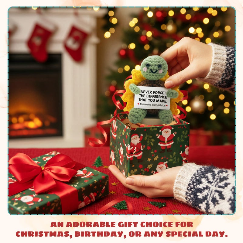 TEEBIM Thank You Gifts for Women - Galentines Valentines Gifts for Coworkers, Boss, Manager, Office, Teacher, Nurse - Never Forget The Difference You Make Inspirational Positive Support Turtle Crochet - Image 5