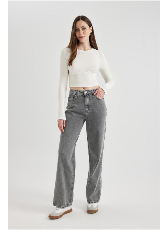 DeFacto - Woman 90'S Wide Leg Denim Trousers - Image 1