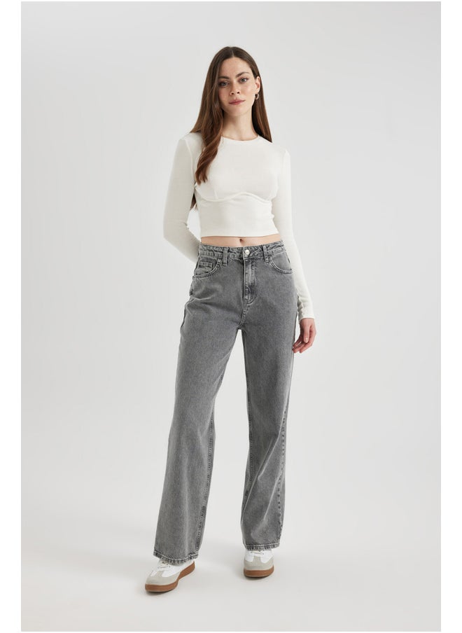 DeFacto - Woman 90'S Wide Leg Denim Trousers - Image 1