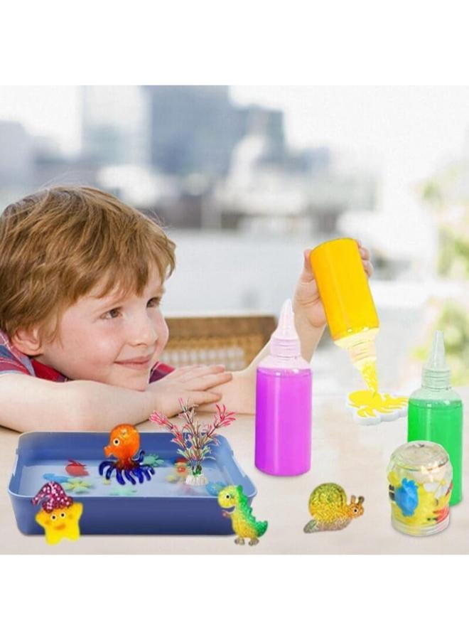1st choices New Magic Water Toys Set Magic Water Toys Tri-Dimensional 4 Colors 4 Shapes Plastic Bottle DIY Marine Life Saliva Gel - Image 1