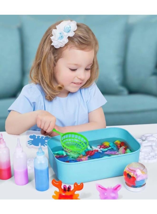 1st choices New Magic Water Toys Set Magic Water Toys Tri-Dimensional 4 Colors 4 Shapes Plastic Bottle DIY Marine Life Saliva Gel - Image 3