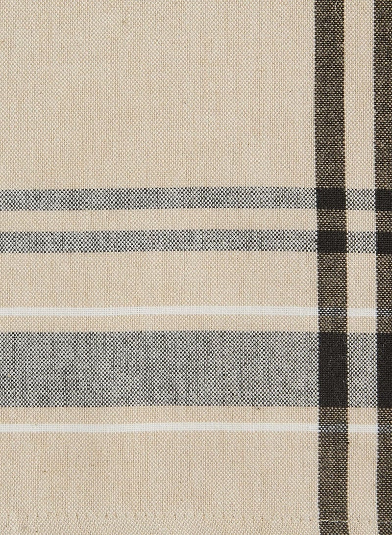 NXT French Stripe Dining Table Collection Farmhouse Style Table Runner, 14x72 Inches, Taupe/Black - Image 2