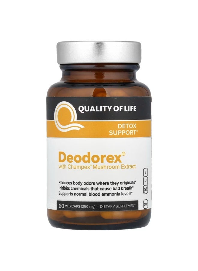 Quality of Life, Deodorex® with Champex® Mushroom Extract, 60 Vegicaps (250 mg per Capsule)