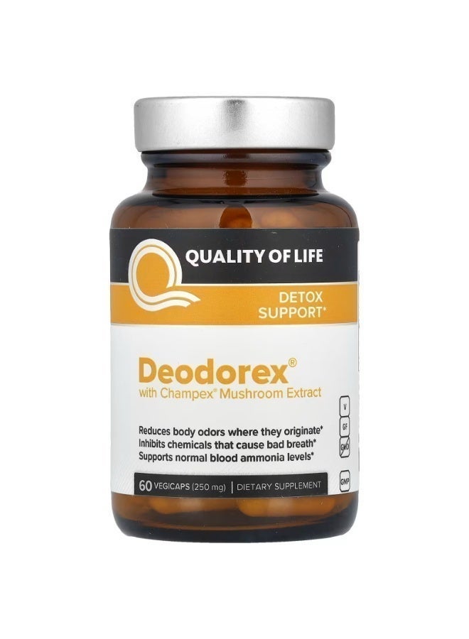 Quality of Life, Deodorex® with Champex® Mushroom Extract, 60 Vegicaps (250 mg per Capsule) - Image 2