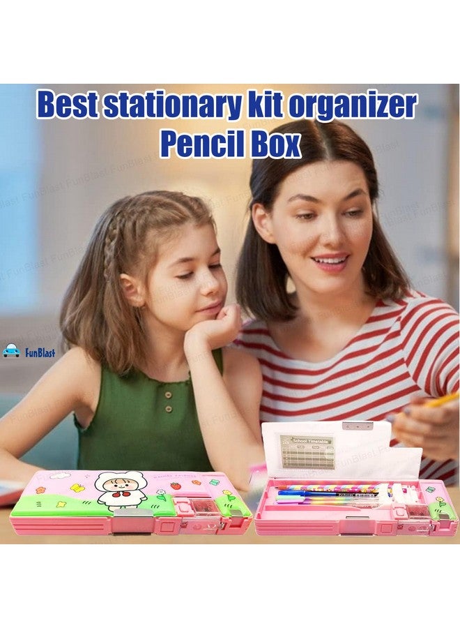فنبلاست صندوق أقلام مغناطيسي من فن بلاست مع مبراة - صندوق أقلام كرتوني للبنات، صندوق منظم أدوات مكتبية للأطفال، صندوق أقلام متعدد الطبقات، حافظة أقلام كاواي للبنات، هدية عيد ميلاد للأطفال - Image 5