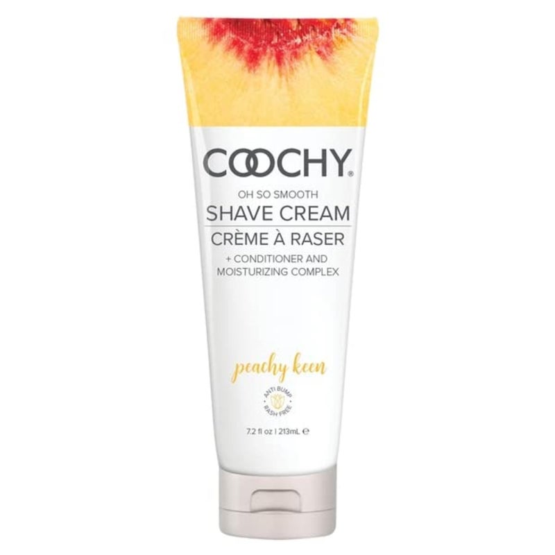 Coochy Shave Cream - Moisturizing Shave Lotion - Gentle Intimate Shaving Cream - For Bikini Area, Underarms, Legs & More - Rash-Free, Hydrating Formula - Peachy Keen, 7.2 oz - Image 1