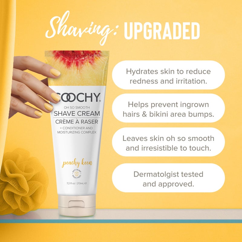 Coochy Shave Cream - Moisturizing Shave Lotion - Gentle Intimate Shaving Cream - For Bikini Area, Underarms, Legs & More - Rash-Free, Hydrating Formula - Peachy Keen, 7.2 oz - Image 2