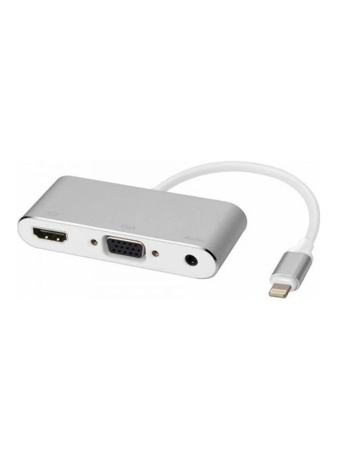 NIBEMINENT 1080P Lightning To Hdmi Vga Audio Adapter For Iphone7 6/6S/5S/Ipad Ipod Hdtv Silver  - Image 3