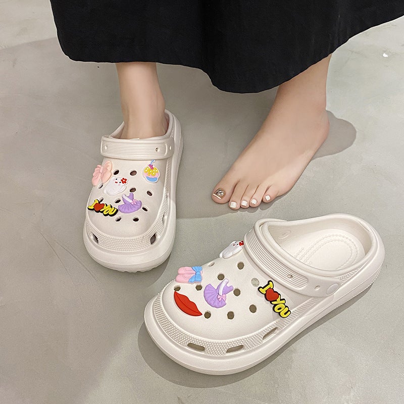 2023 Platform Children'S Hole Shoes Summer Garden Shoes Eva Height Increasing Diy Sandals Beach Shoes Slippers - Image 1