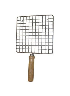 Ayda Stainless Steel Wire Roaster Papad Jali Wooden Handle Square with Roasting Net Square Roti Grill  - Image 2