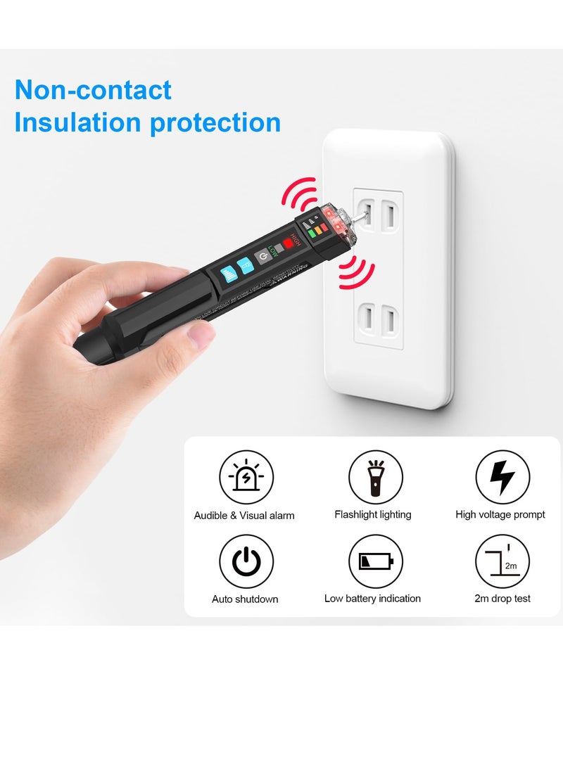 Generic - Portable Non-contact Voltage Tester with Sound and Light Alarm, Dual Range AC 12V-1000V, Ideal for Wire Breakpoint Detection - Image 1