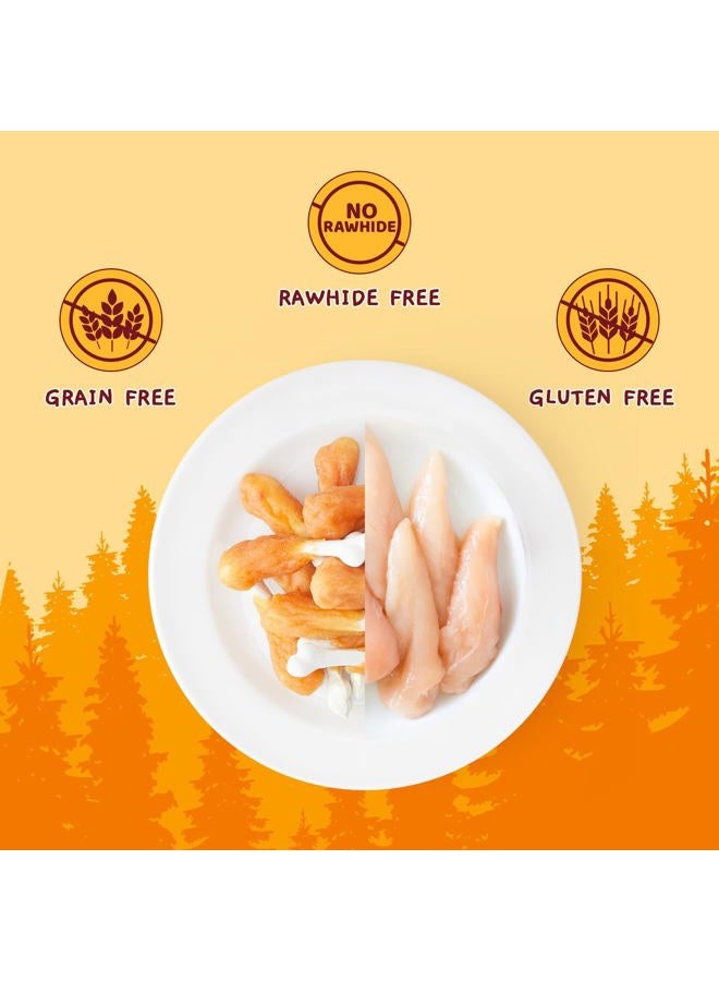 Jungle Calling Chewy Chicken Dog Treats Rawhide Free Real Chicken Calcium Bone, Teeth Clean Breath Fresh Dog Training Treats - Image 2